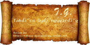 Takács Gyöngyvirág névjegykártya